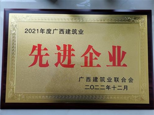广西建筑业联合会 2021年度先进企业